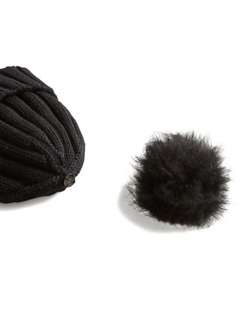 Woolrich Kids Kasjmier muts met pompon Zwart