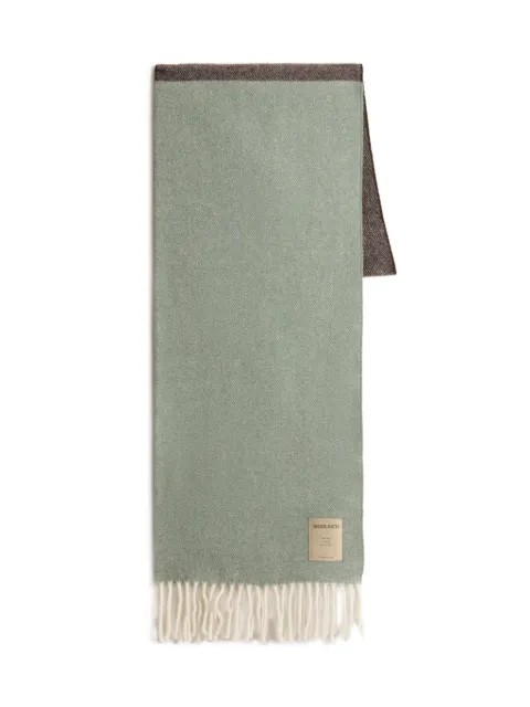 Woolrich wool fringed scarf
