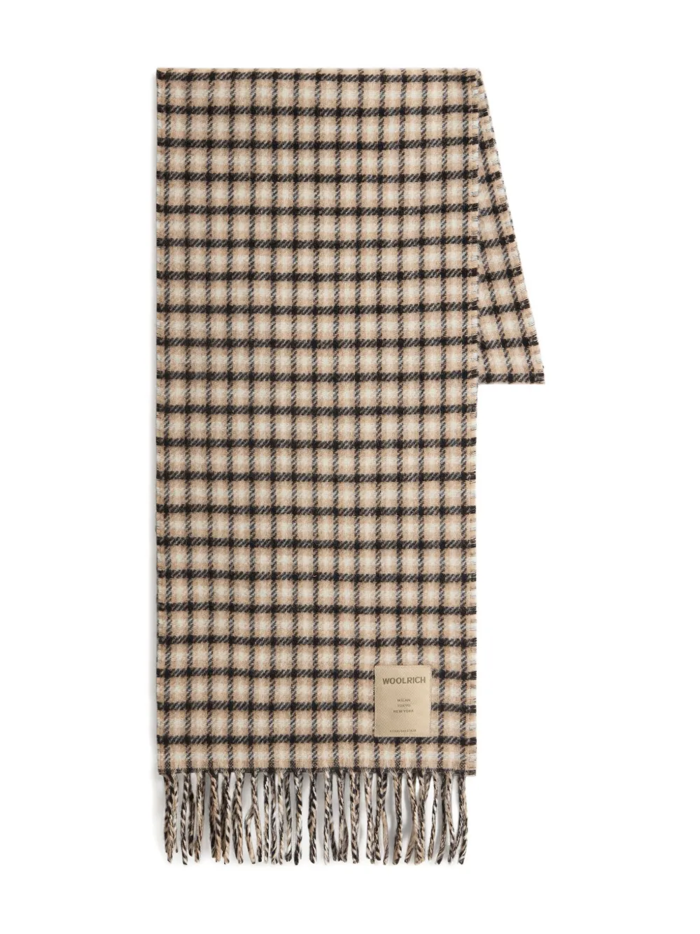 Woolrich Geruite sjaal Beige