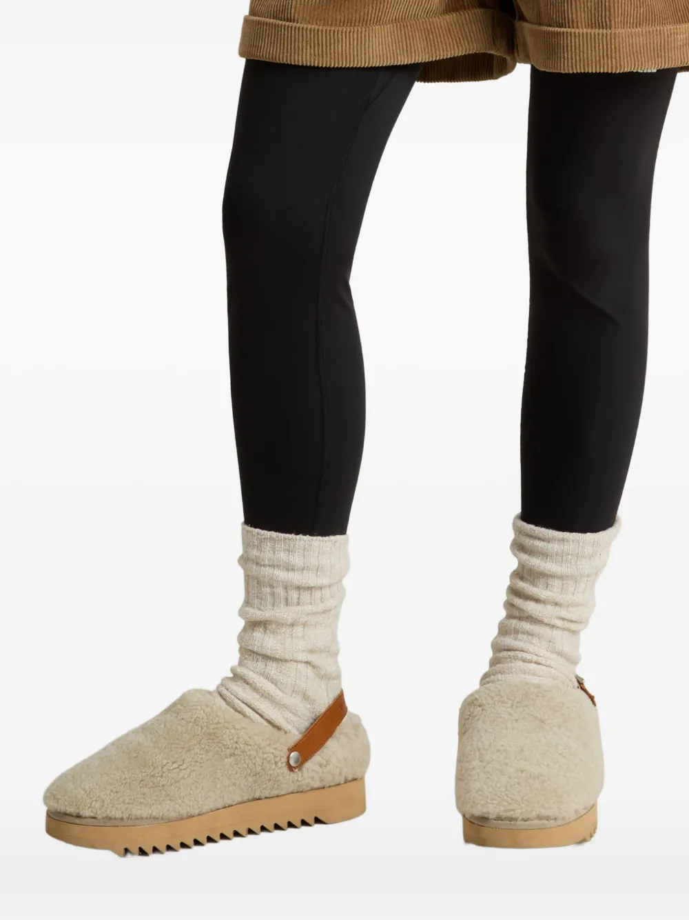 Woolrich Buckle-strap Sheepskin Mules In Multi