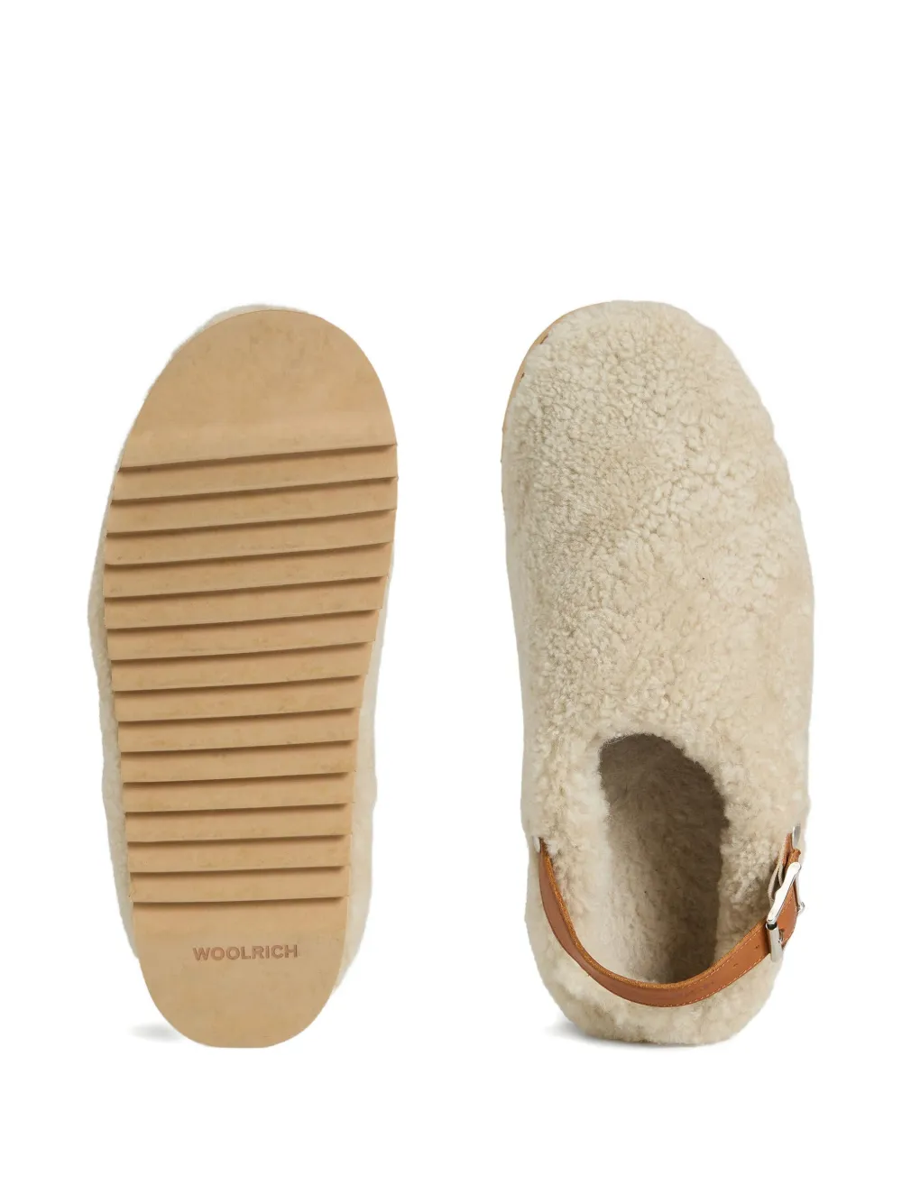Woolrich Buckle-strap Sheepskin Mules In Multi