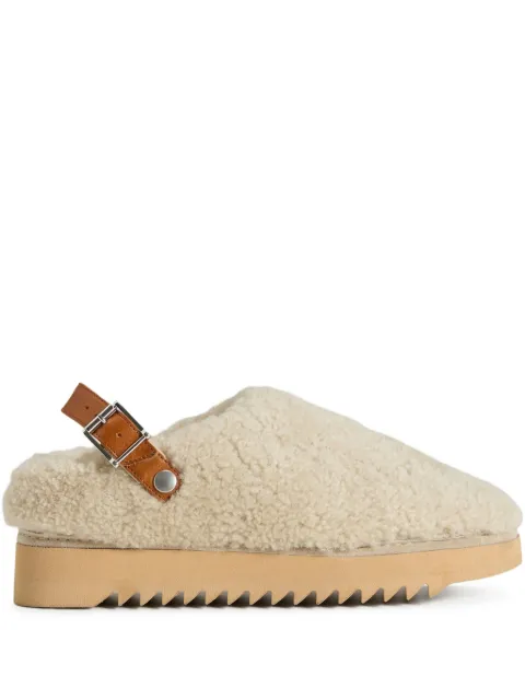 Woolrich buckle-strap sheepskin mules