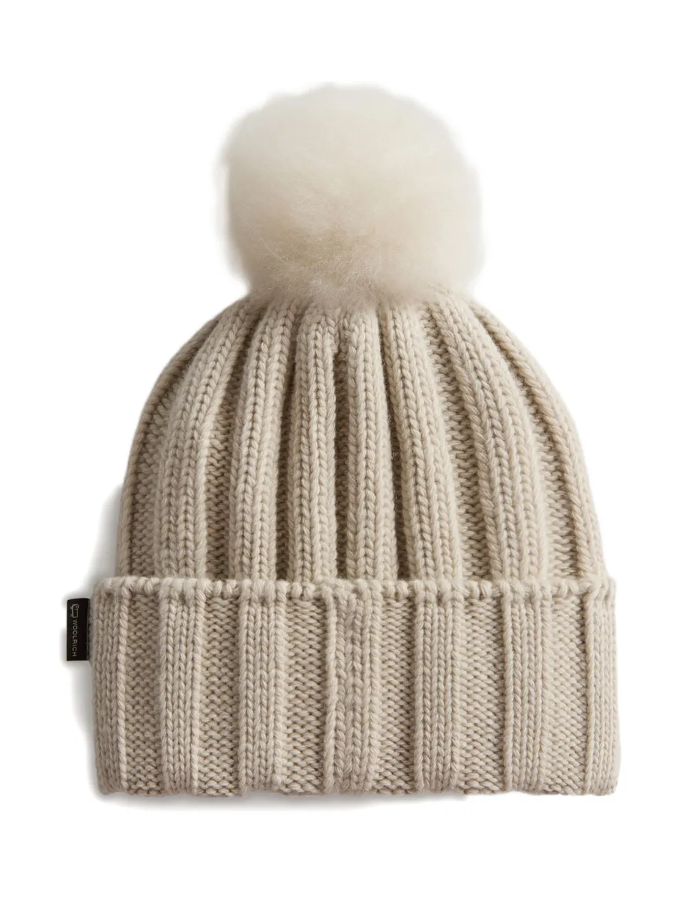 Woolrich Kids Kasjmier muts met pompon - Beige