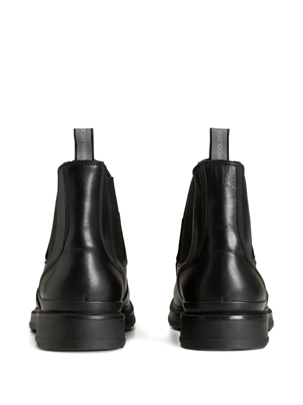 Woolrich Elastic-panel Leather Boots In Black