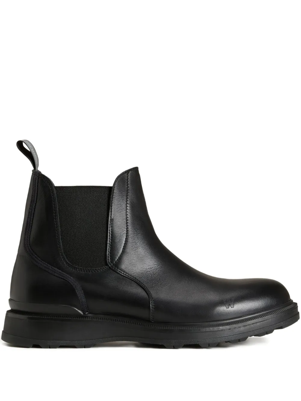 Woolrich botas de piel con panel elástico y tacón de 50mm | negro | Image 1