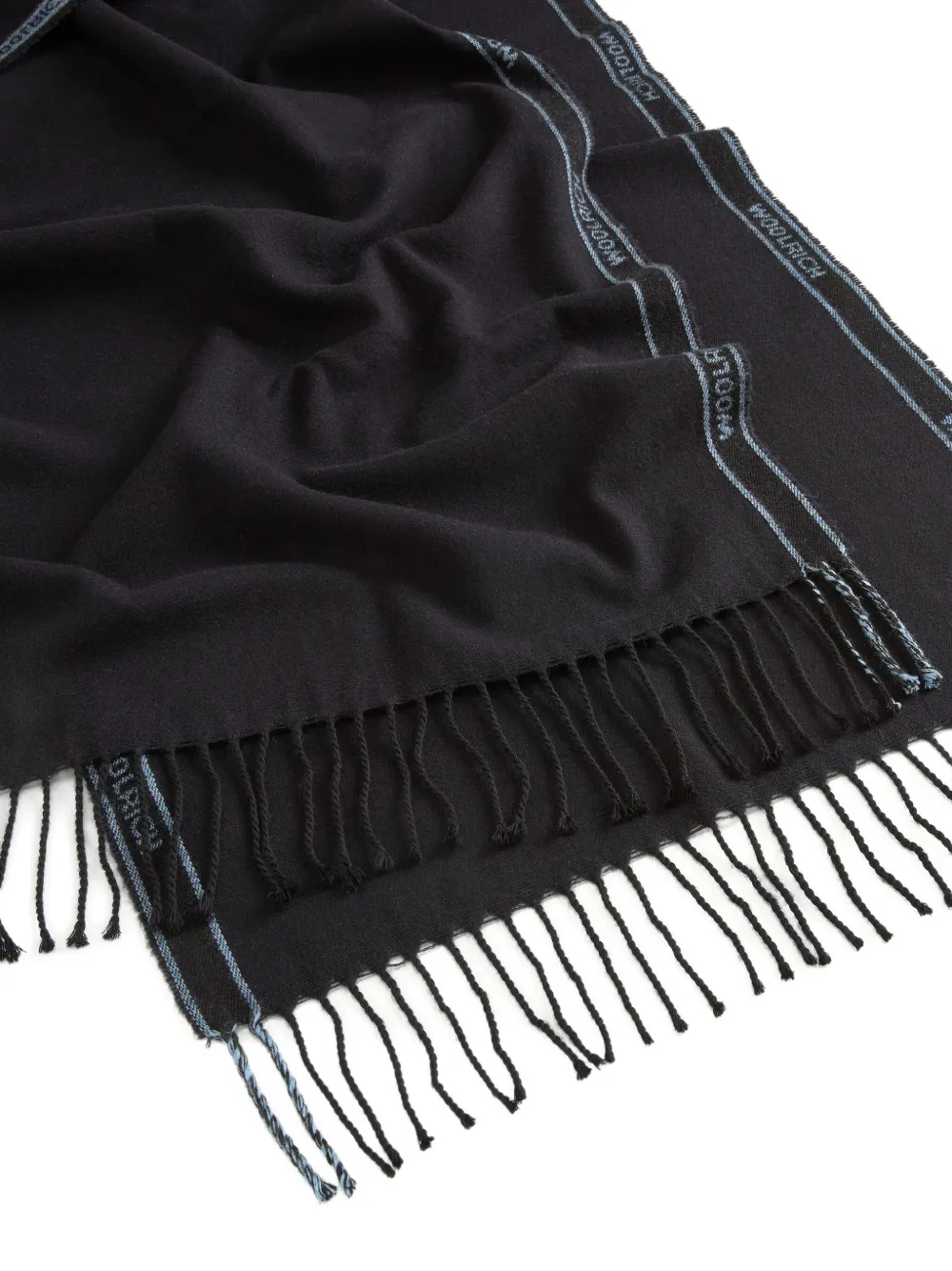 Woolrich Sjaal met logodetail en franje Zwart