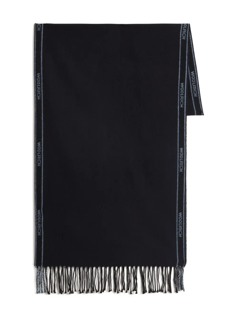 Woolrich logo-detail fringed scarf | Black | Image 1
