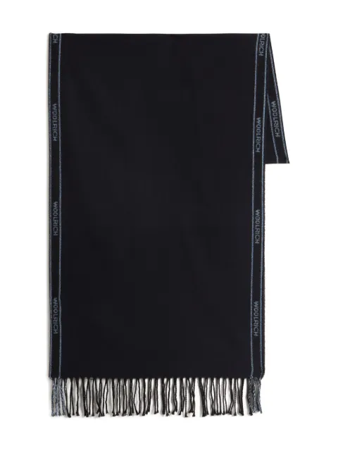 Woolrich logo-detail fringed scarf