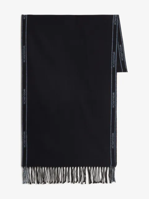 Woolrich logo-detail fringed scarf