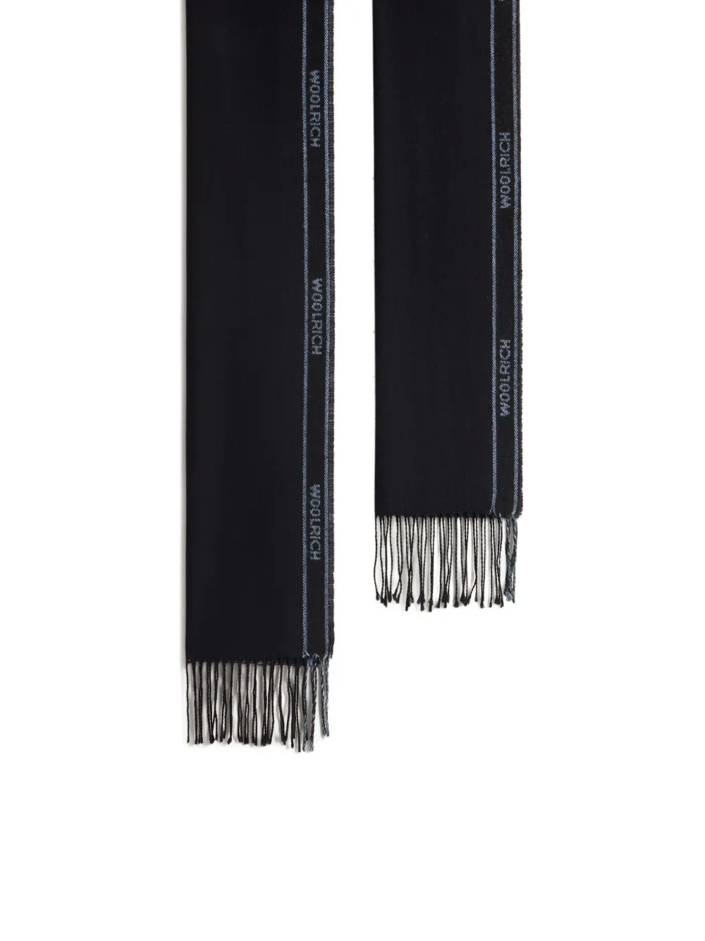Woolrich Sjaal met logodetail en franje - Zwart