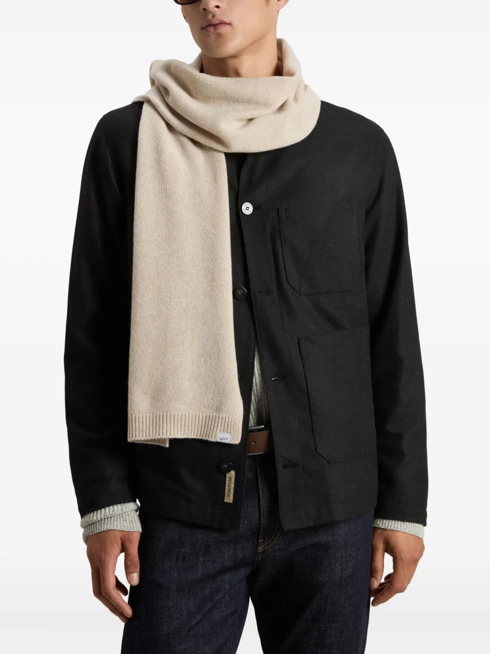 Woolrich Virgin Wool-blend Scarf In Neutral