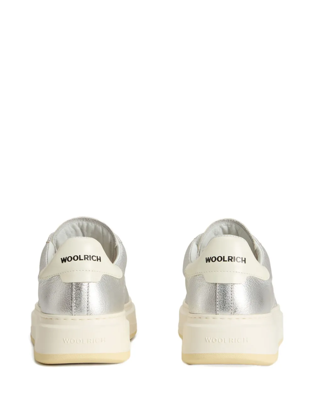 Woolrich metallic-leather platform sneakers Silver