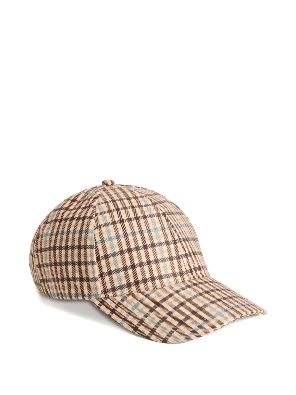 Woolrich Checked Baseball Cap In Brown