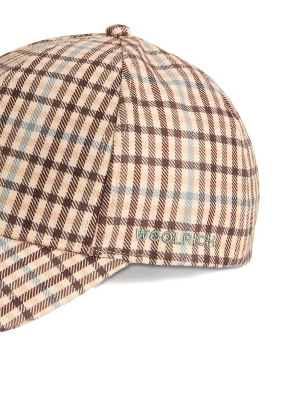 Woolrich Checked Baseball Cap In Brown