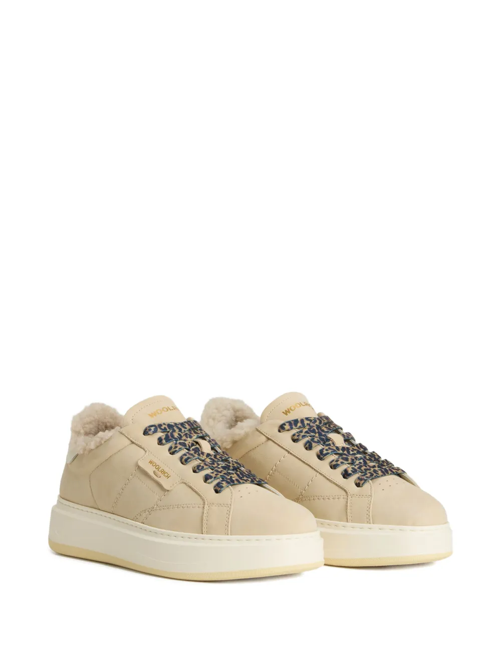 Woolrich Arrow shearling platform sneakers - Beige