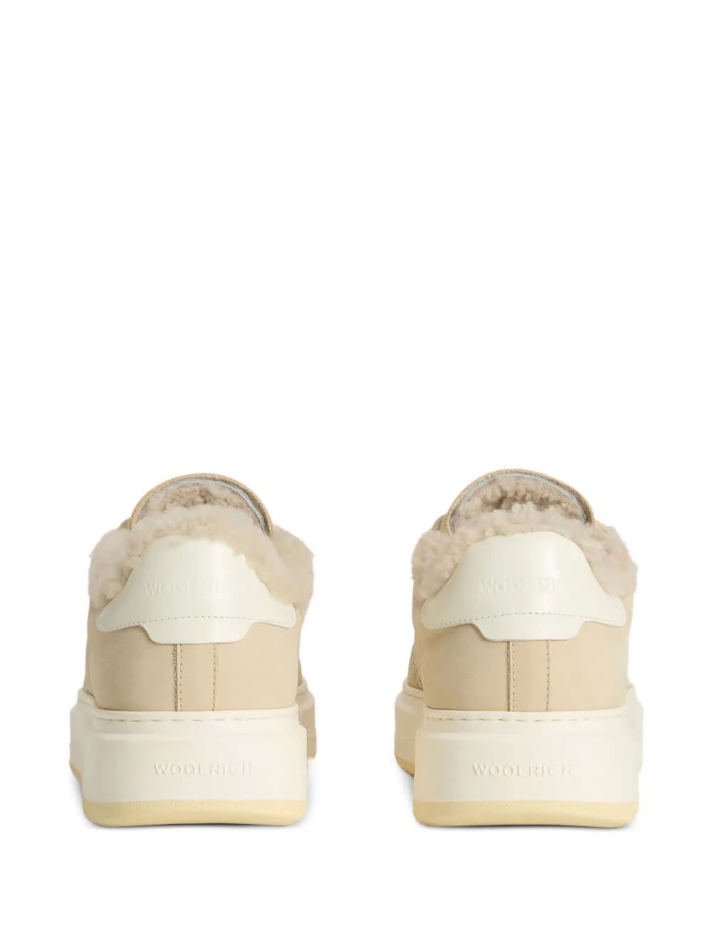 Woolrich Arrow shearling platform sneakers Neutrals