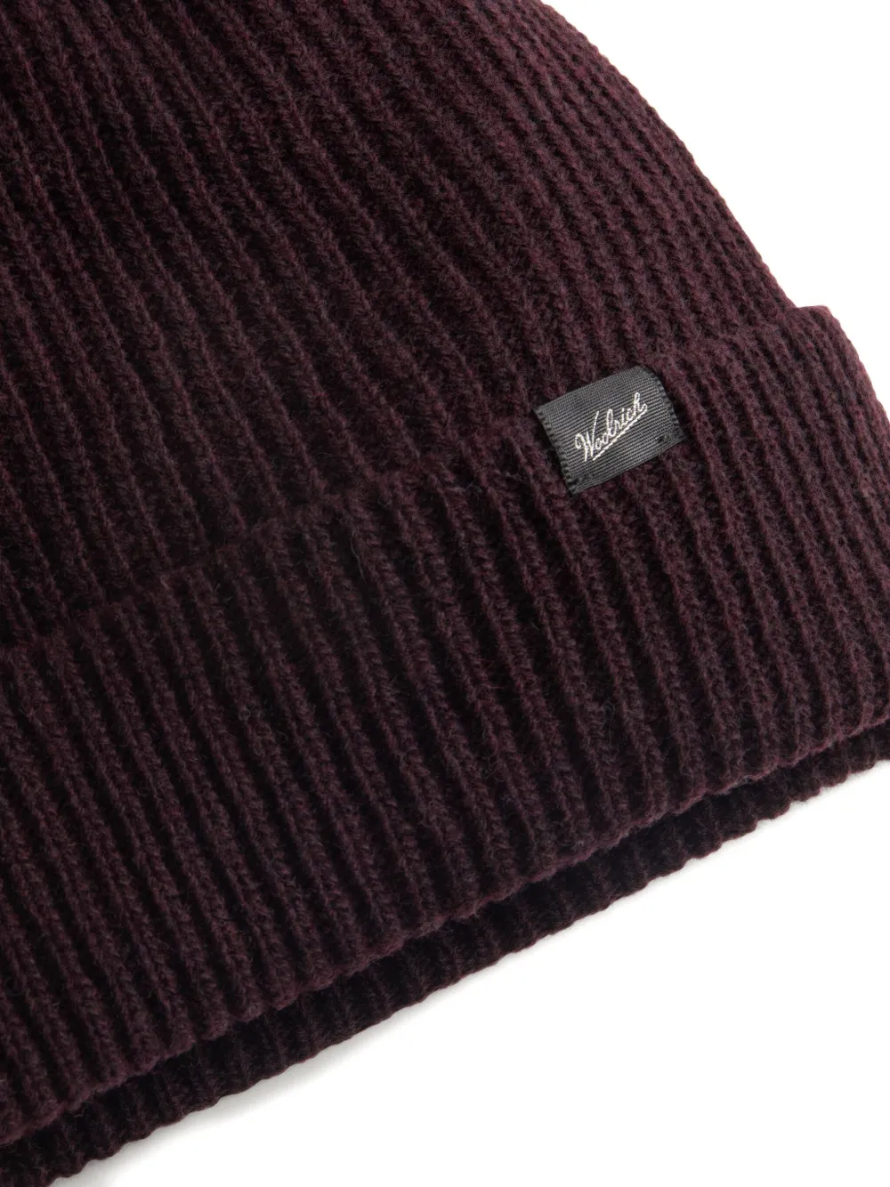 Woolrich Ribbed Beanie In Brown