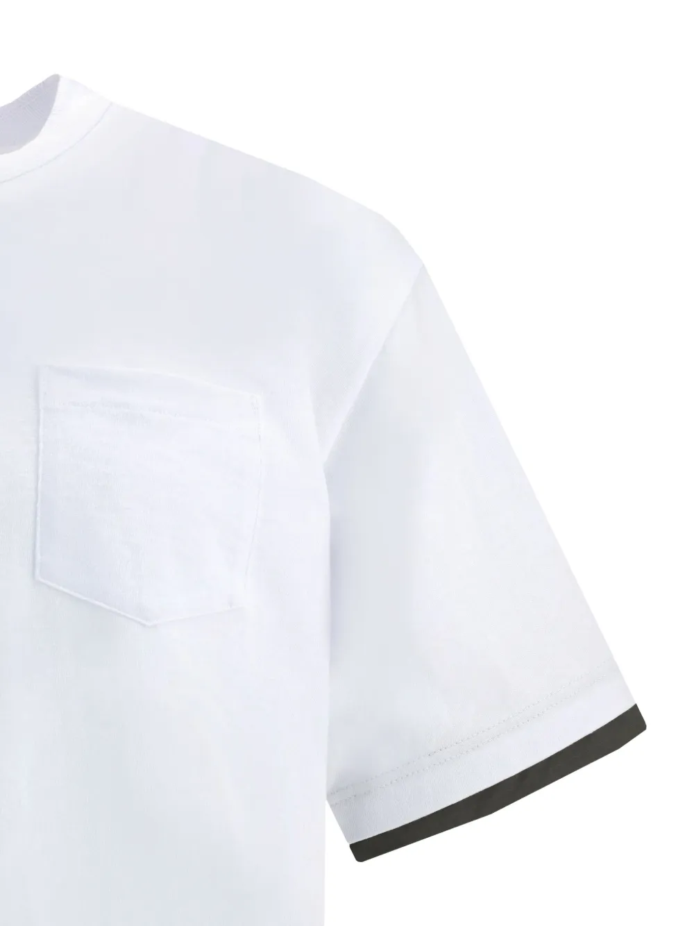 sacai Jersey T-shirt met zak afwerking Wit