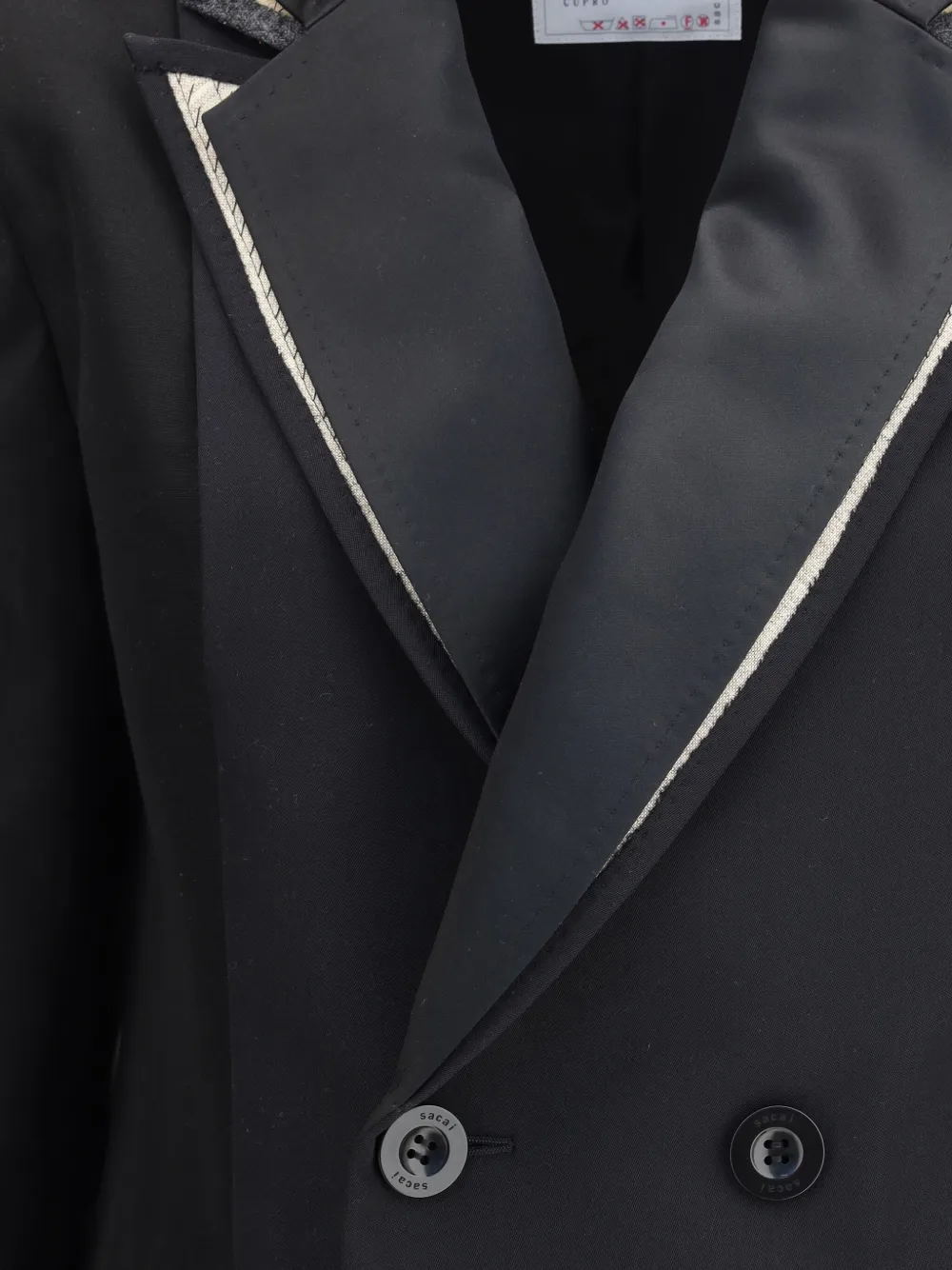 sacai Jack met dubbele rij knopen Zwart