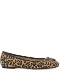 PINKO leopard-print ballerina flats - Brown