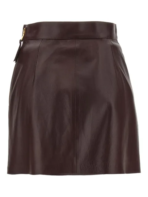 Elisabetta Franchi leather wrap-design skirt
