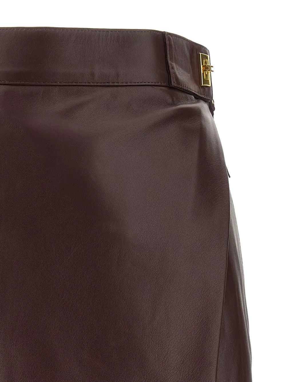 Elisabetta Franchi Leren wikkelrok Rood