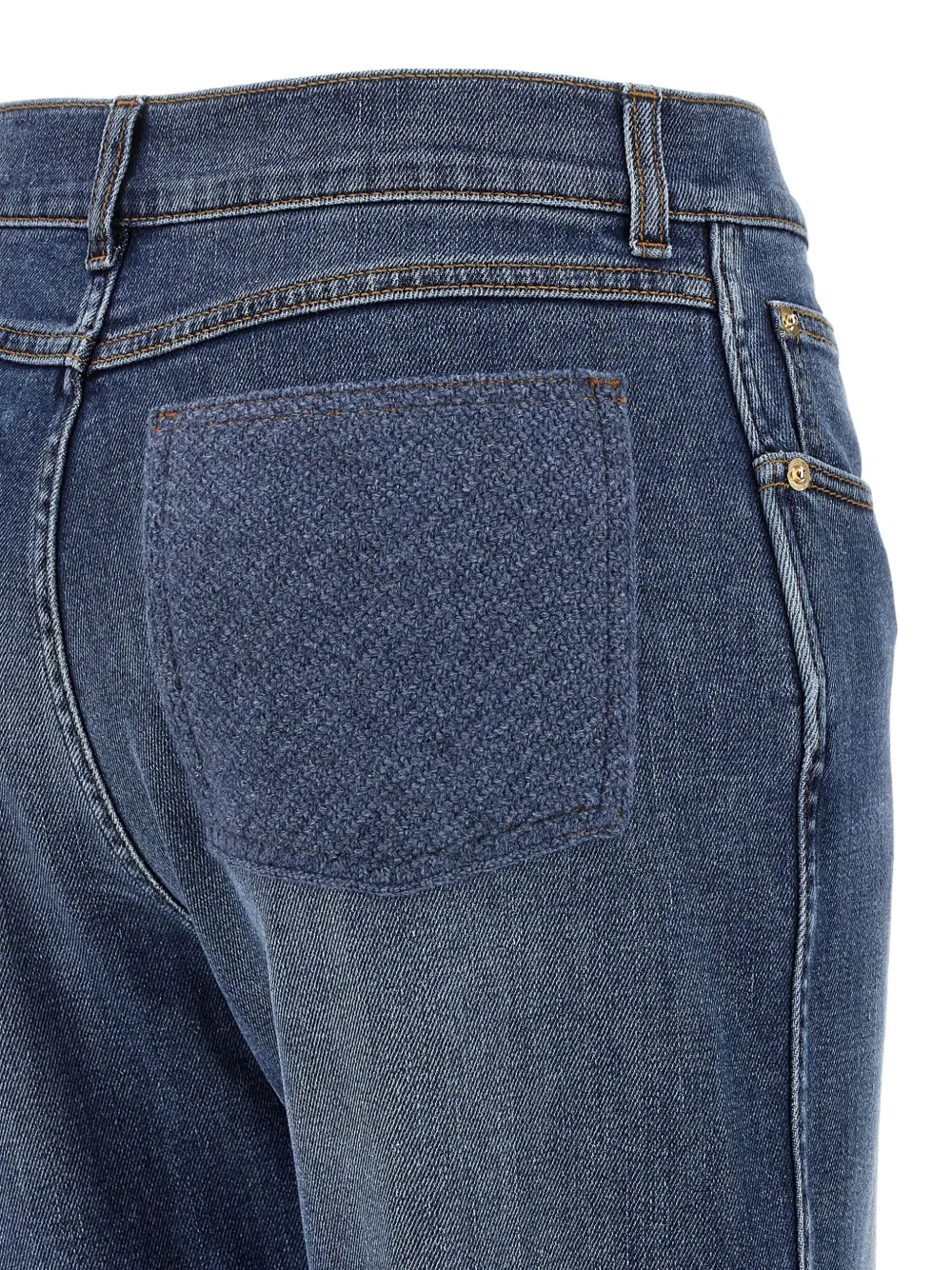 Fabiana Filippi Jeans met gebreide zak Blauw