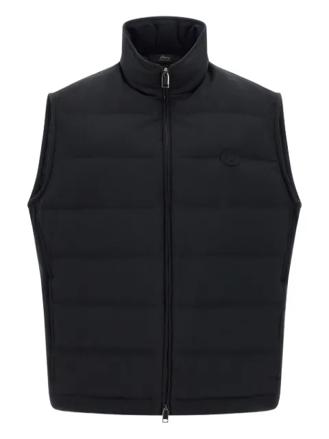 Brioni quilted logo-patch gilet