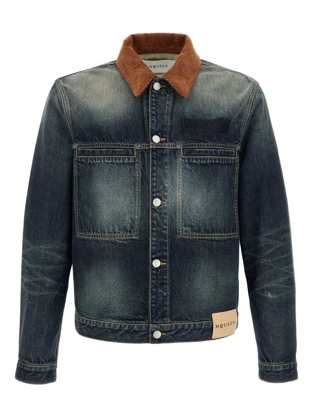Alexander McQueen Denim jack Blauw