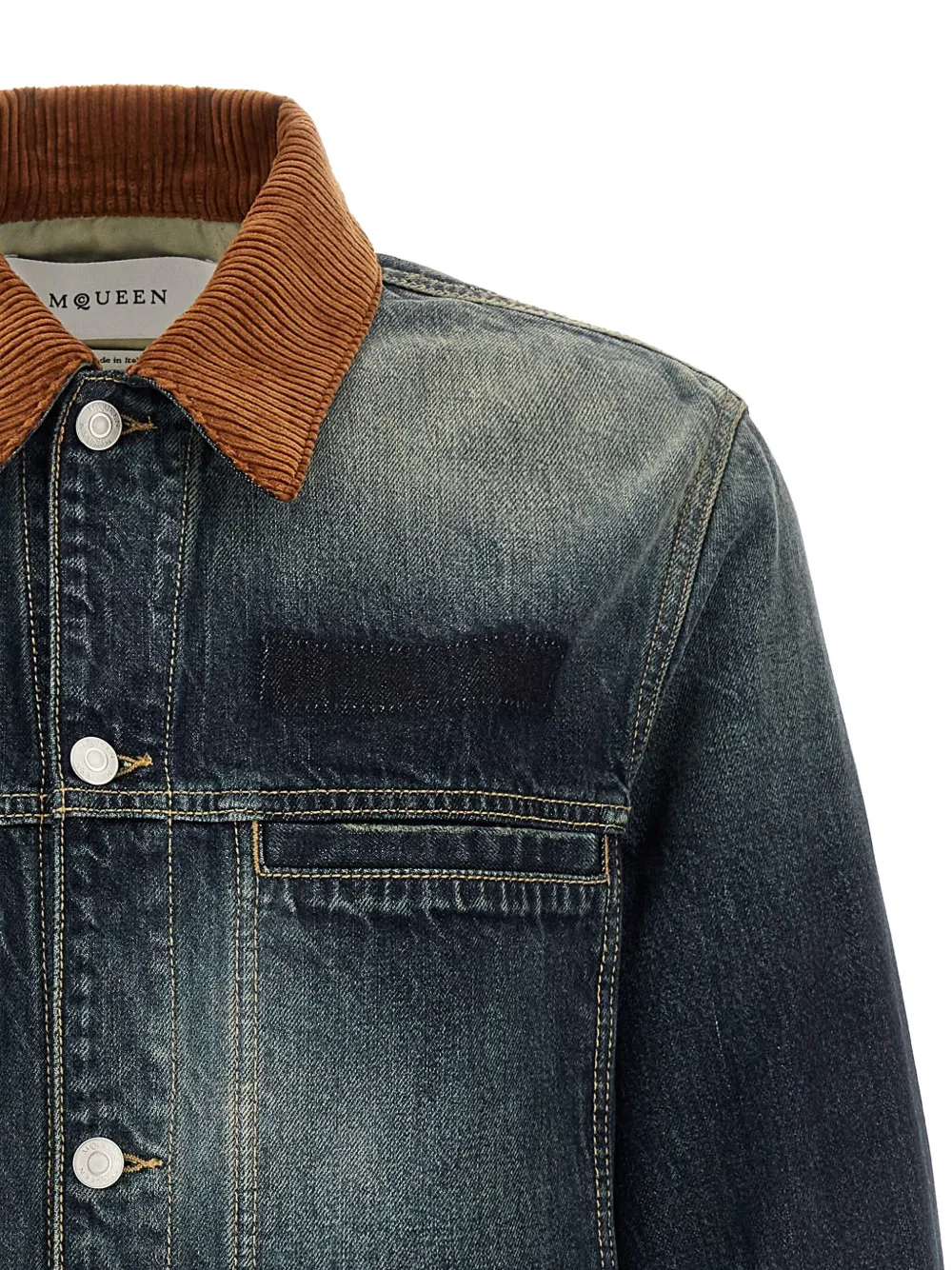 Alexander McQueen Denim jack Blauw