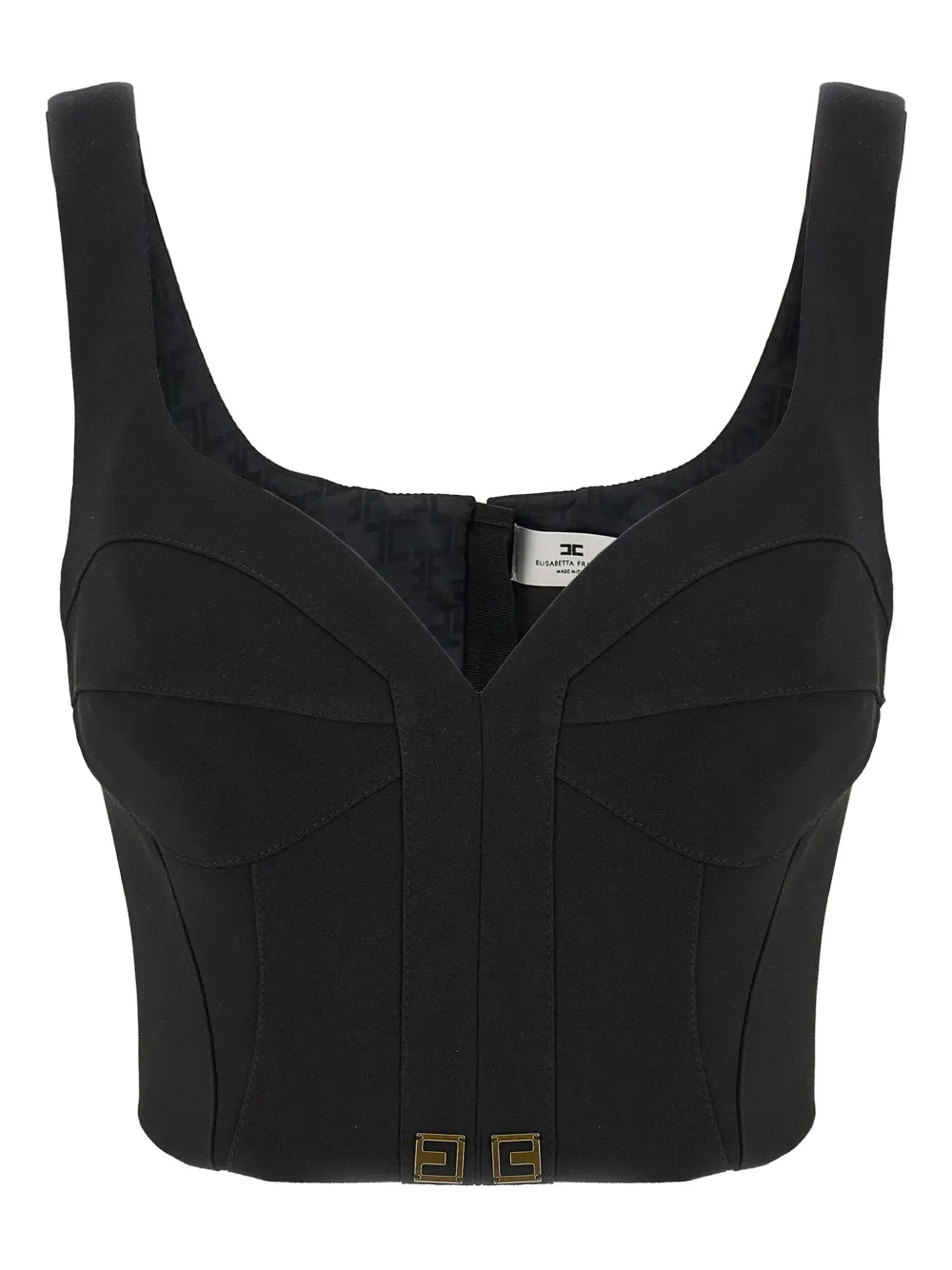 Elisabetta Franchi Top met sweetheart hals en rits Zwart