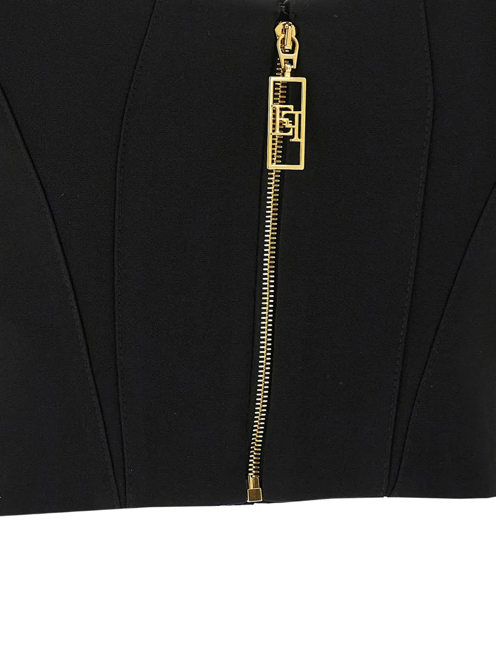 Elisabetta Franchi Top met sweetheart hals en rits Zwart