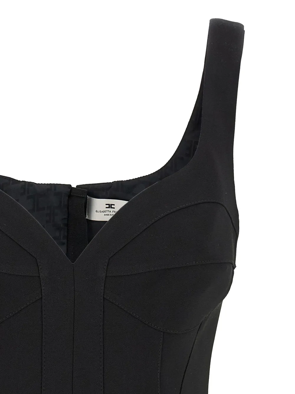 Elisabetta Franchi Top met sweetheart hals en rits Zwart