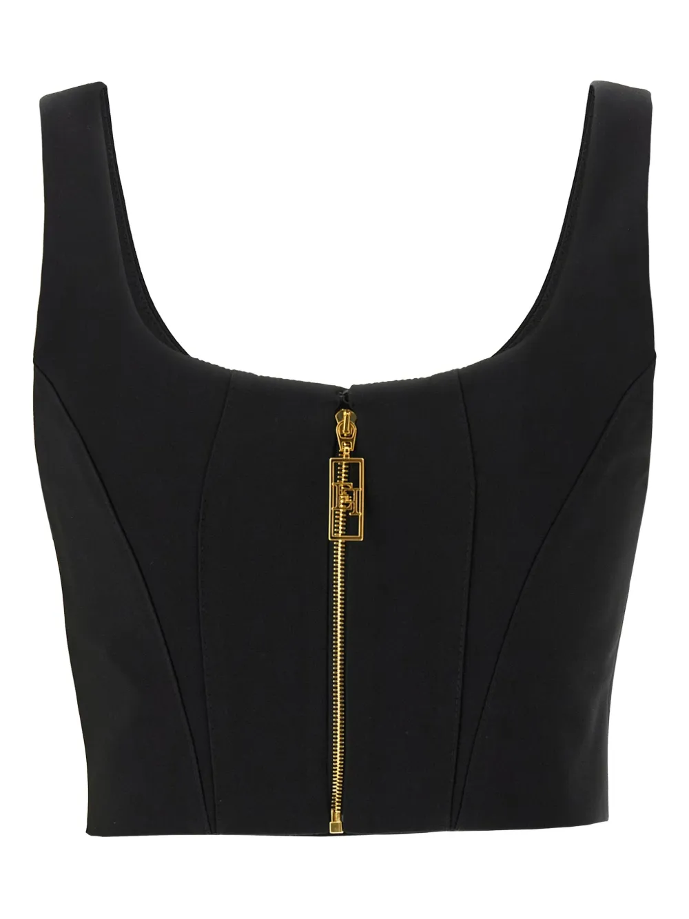 Elisabetta Franchi Top met sweetheart hals en rits Zwart