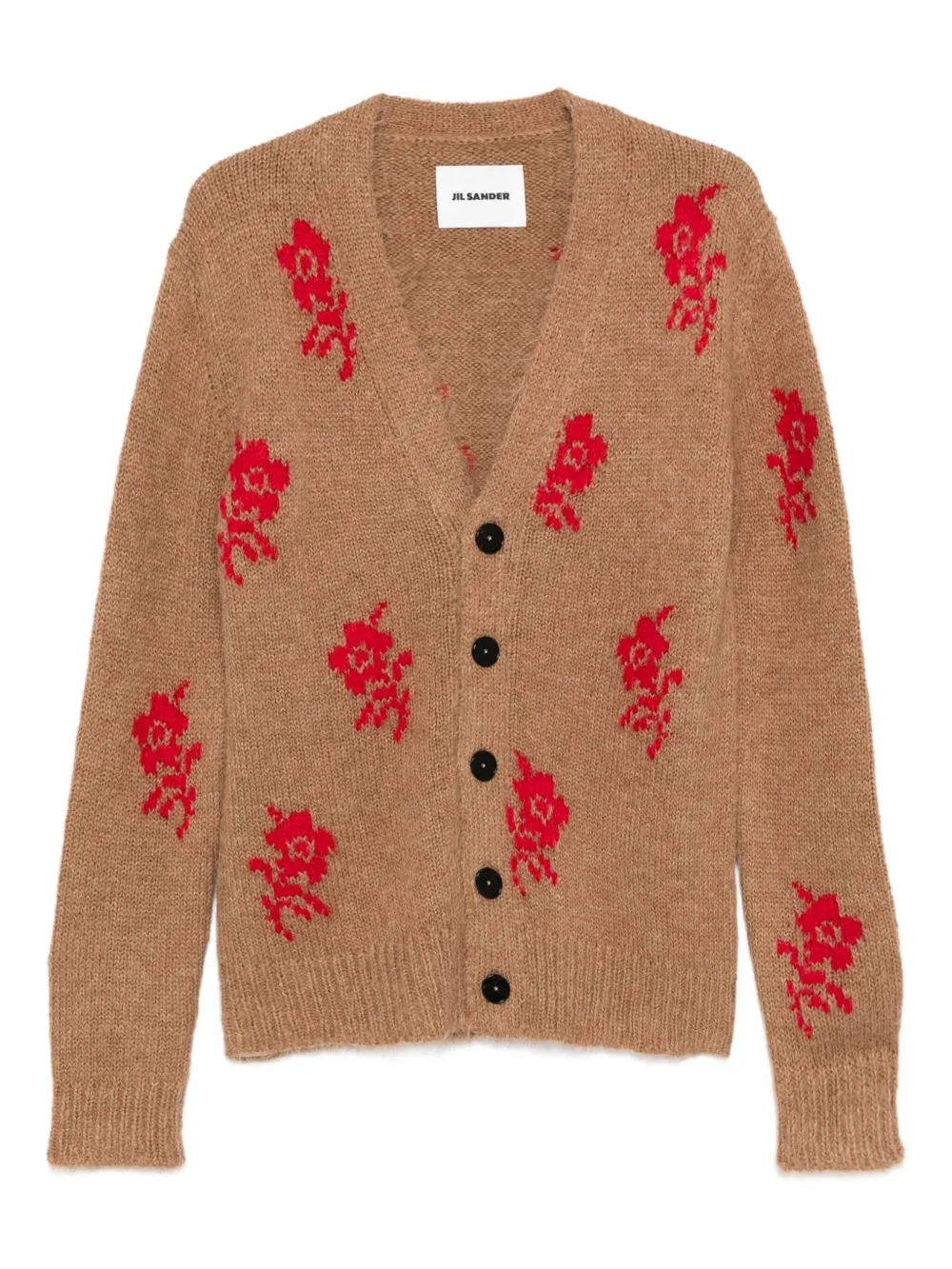 Jil Sander rose-detailed cardigan | Brown | Image 1