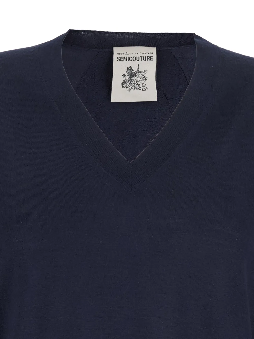 Semicouture v-neck sweater Blauw