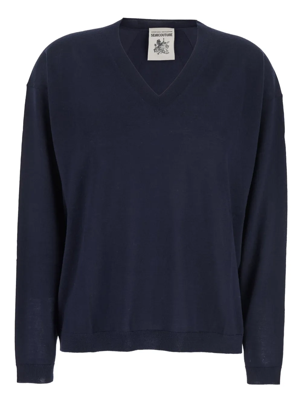Semicouture v-neck sweater Blauw