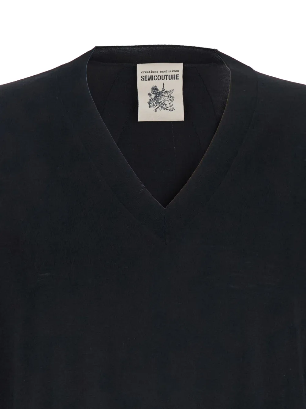 Semicouture v-neck wool sweater Zwart