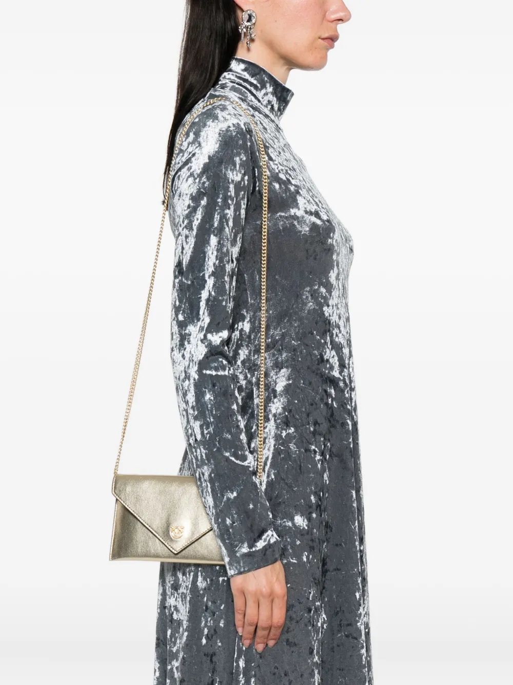 PINKO Envelope mini-tas met omslag en ketting Goud