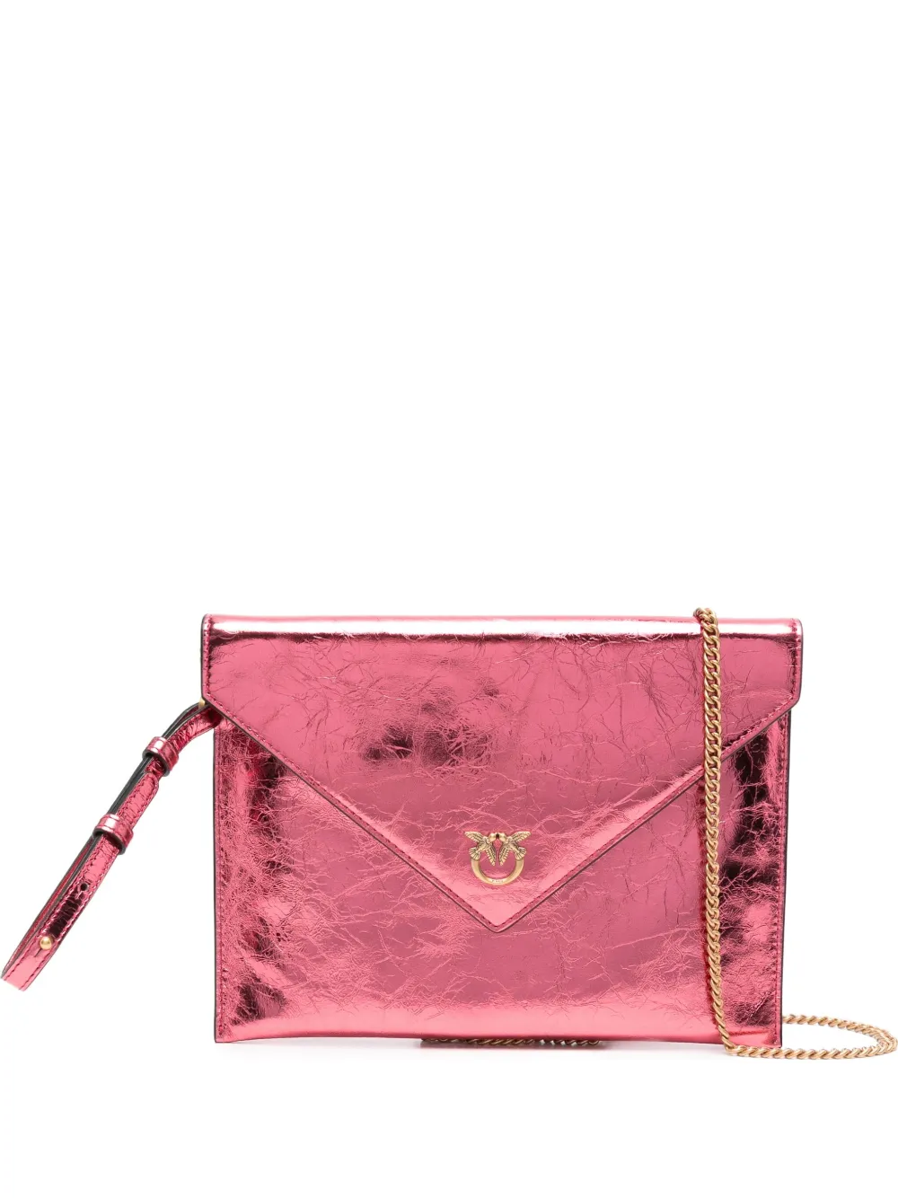 small metallic-leather flap clutch