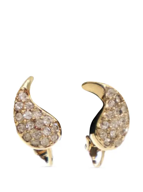 Christian Dior Pre-Owned 2000-2025 Gold Plated Rhinestone Clip On Earrings costume earrings