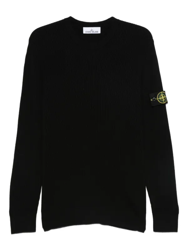 Stone Island リブニット セーター | ブラック | FARFETCH JP