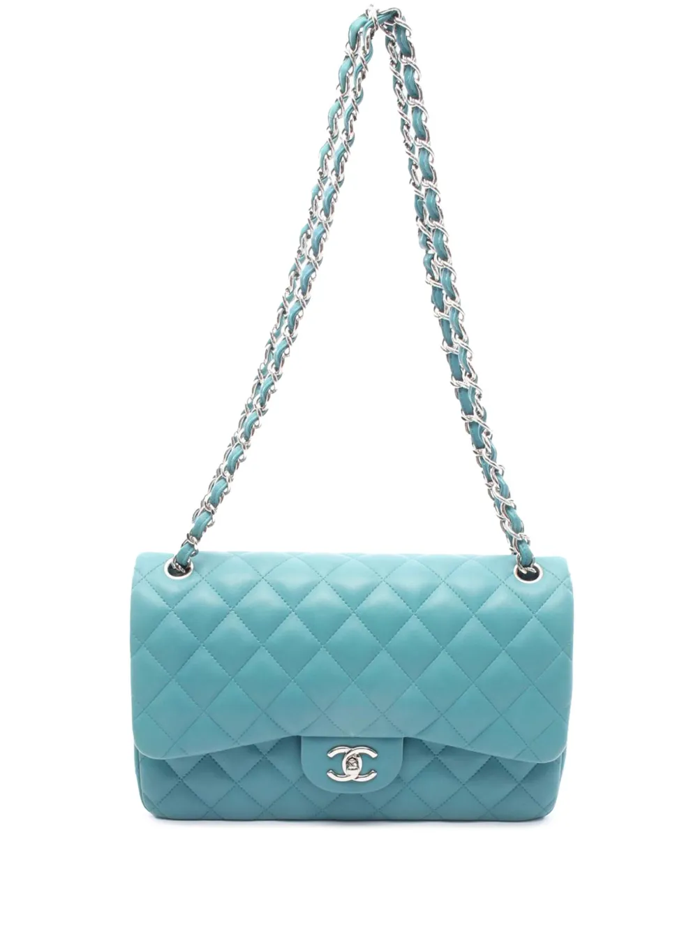 CHANEL Pre-Owned 2014-2015 Jumbo Classic Lambskin Double Flap shoulder CHANEL Pre-Owned 2014-2015 Jumbo Classic Lambskin Double Flap shoulder