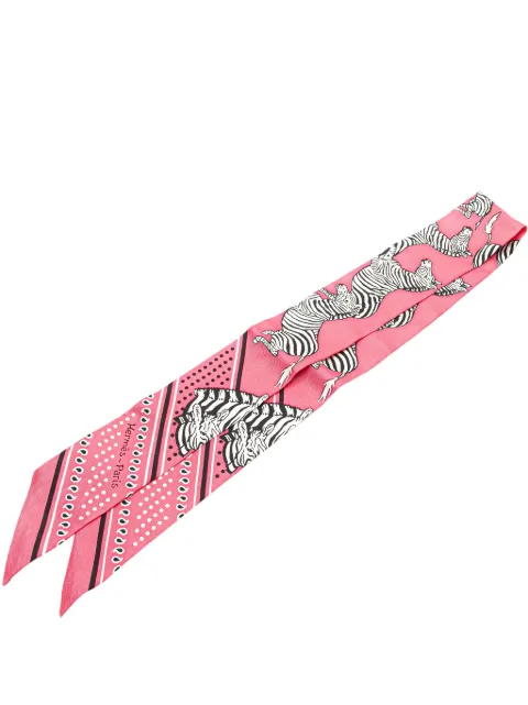 Hermès Pre-Owned 2000-2025 Les Zebres Silk Twilly Scarf scarves