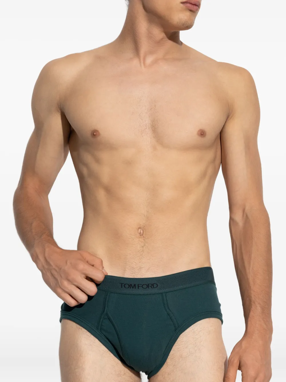 TOM FORD Slip met logoband Groen