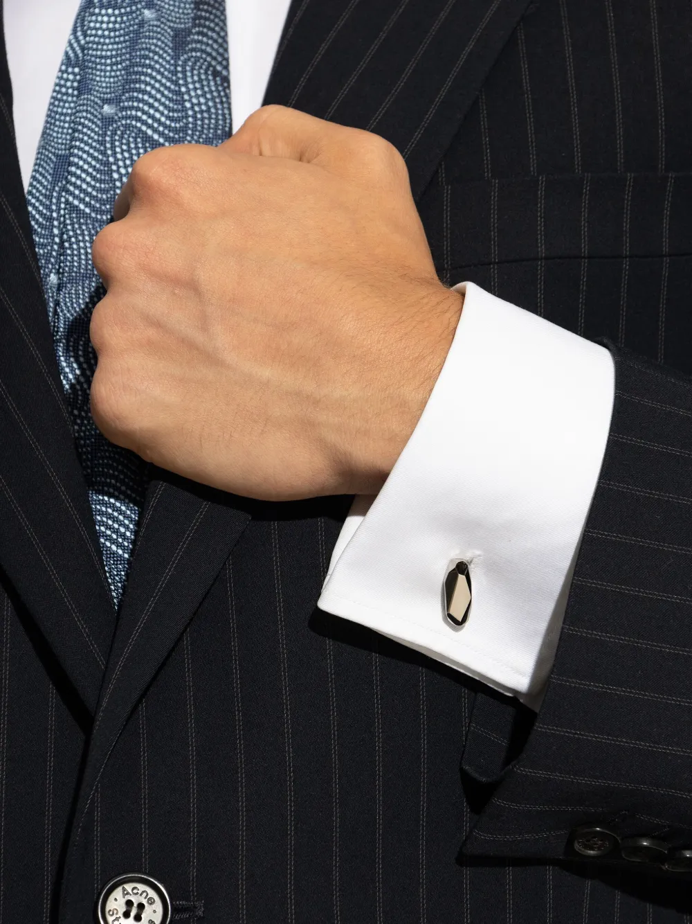 Lanvin faceted cufflinks Zilver