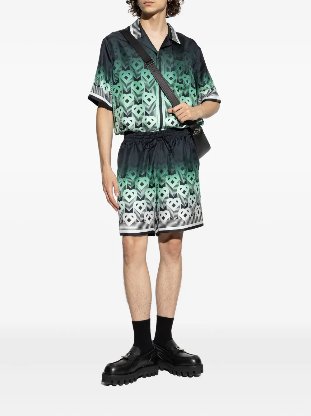 Casablanca monogram gradient silk shirt Groen