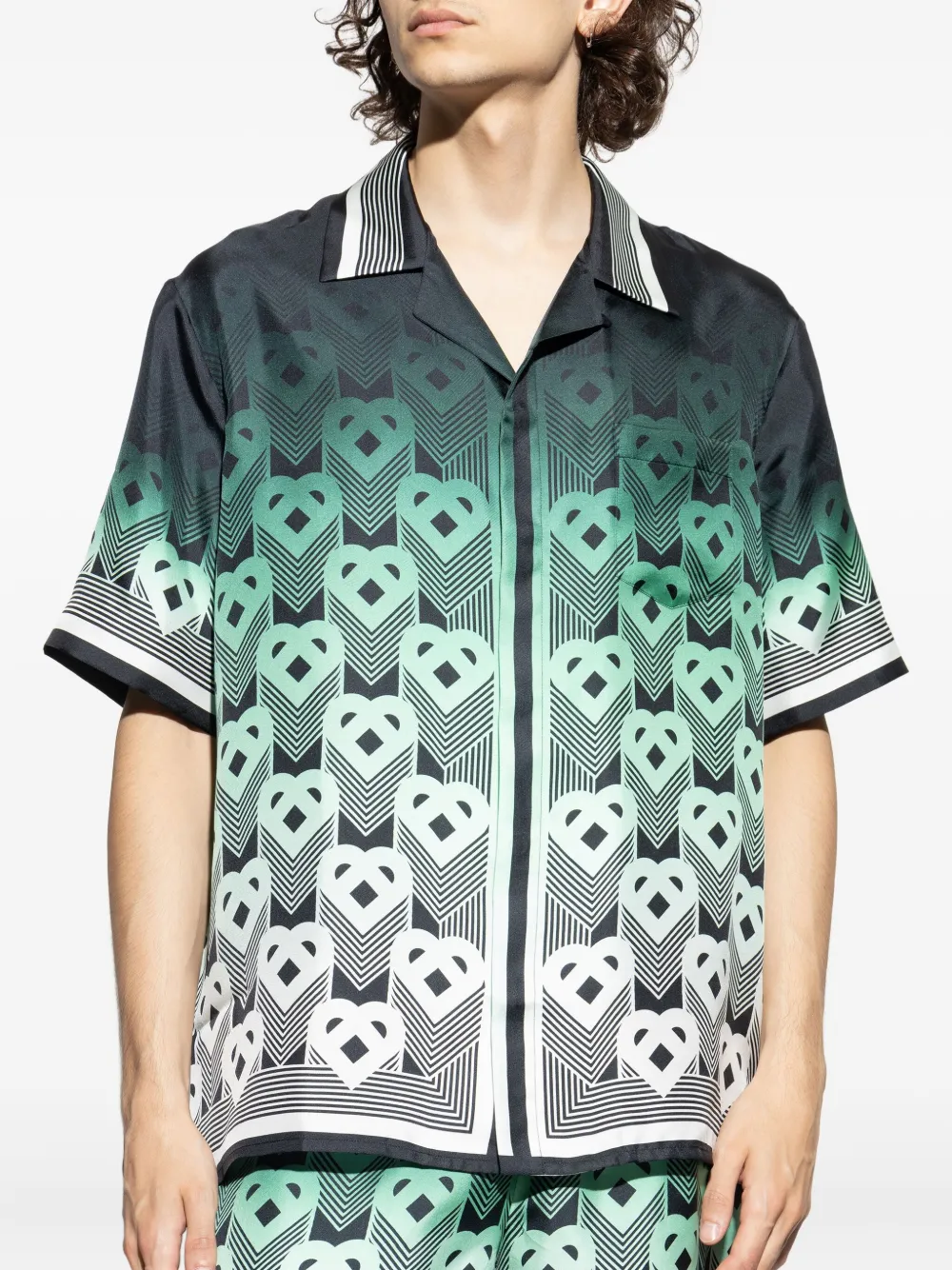 Casablanca monogram gradient silk shirt Groen