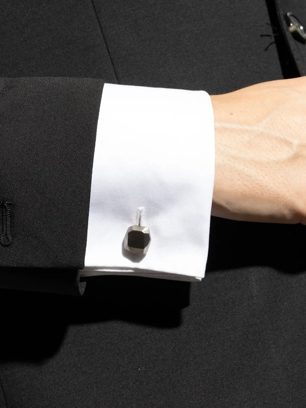 Lanvin faceted-design cufflinks 3 PALLADIUM PLATED