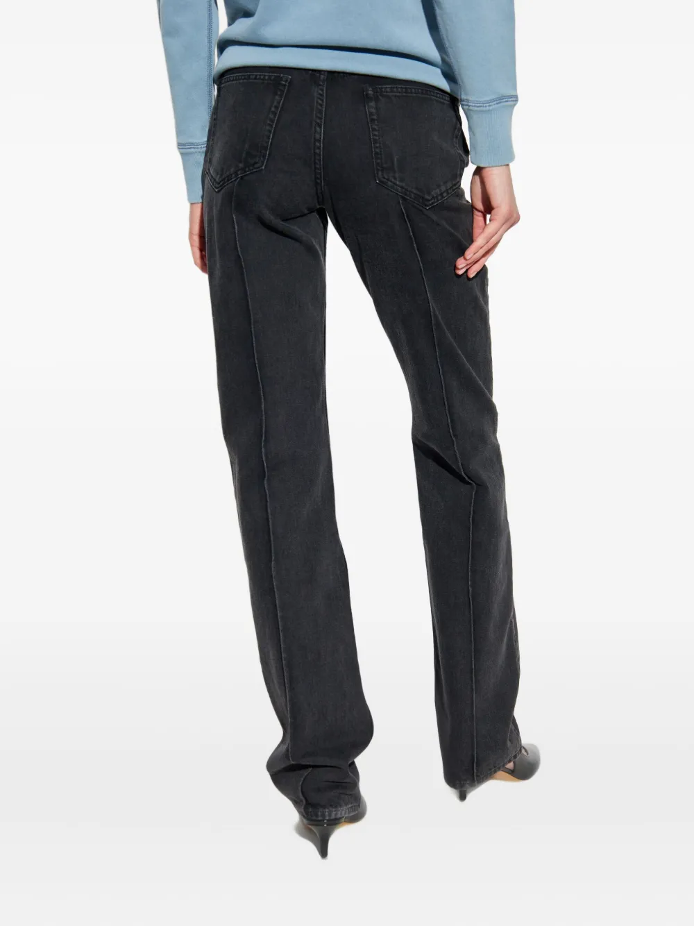 Isabel Marant Vetan Centre-seam Straight-leg Jeans In Black